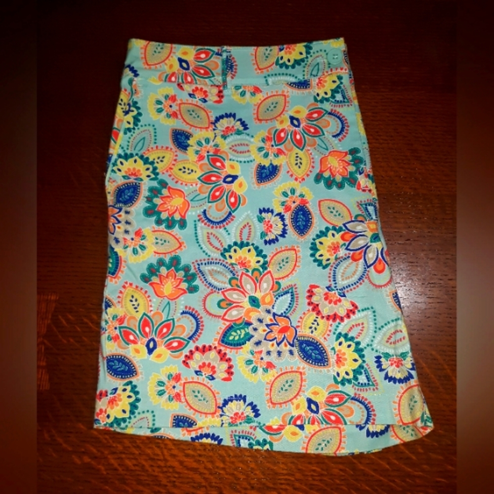 TALBOTS PAISLEY PRINTED SHORTS SZ 16P